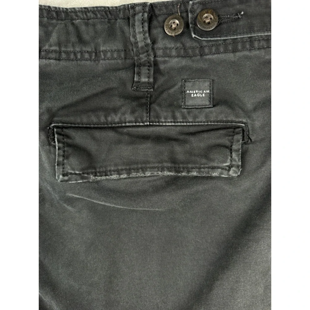 American Eagle Outfitters Cargo Pants Men's 34 X 32 Black FLEX fit Hemmed 28.5